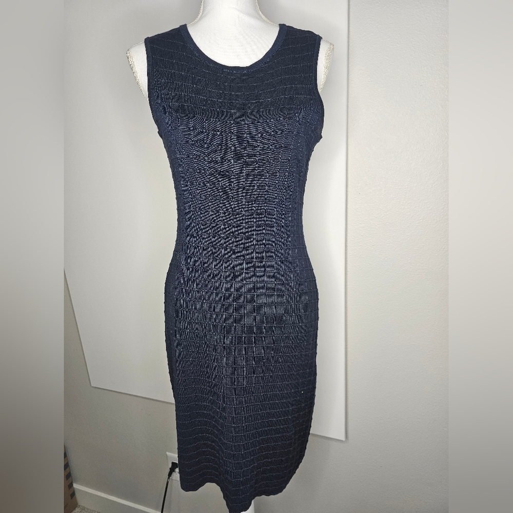Brooks Brothers Navy Sleeveless Knit Sheath Dress Classy, Elegant & Timeless